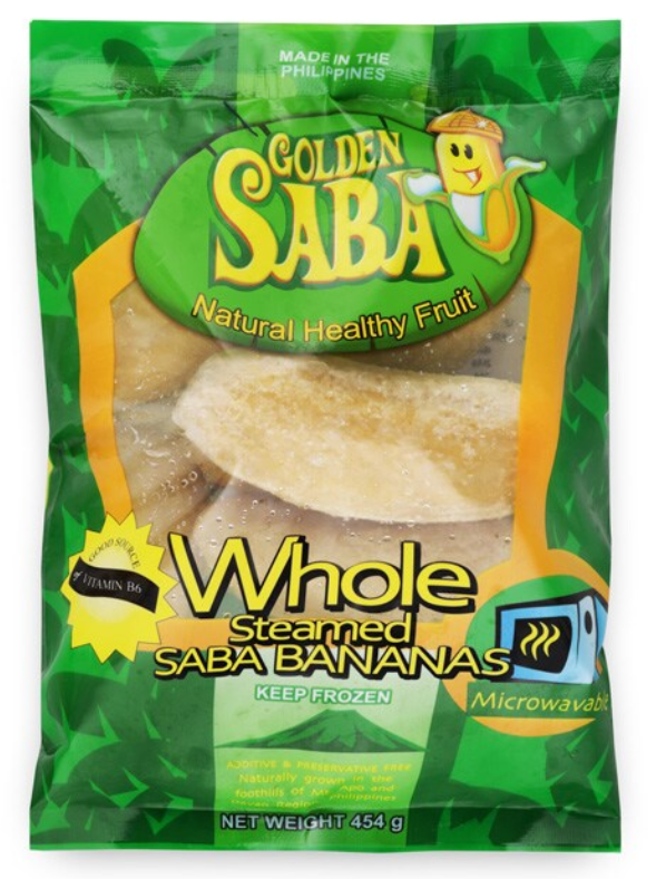 Golden Saba Whole Steamed Saba Bananas 454g