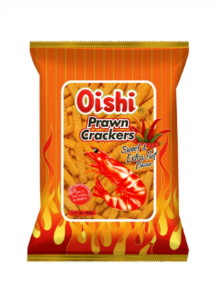 Oishi Prawn Crackers Sweet & Extra Hot 90G