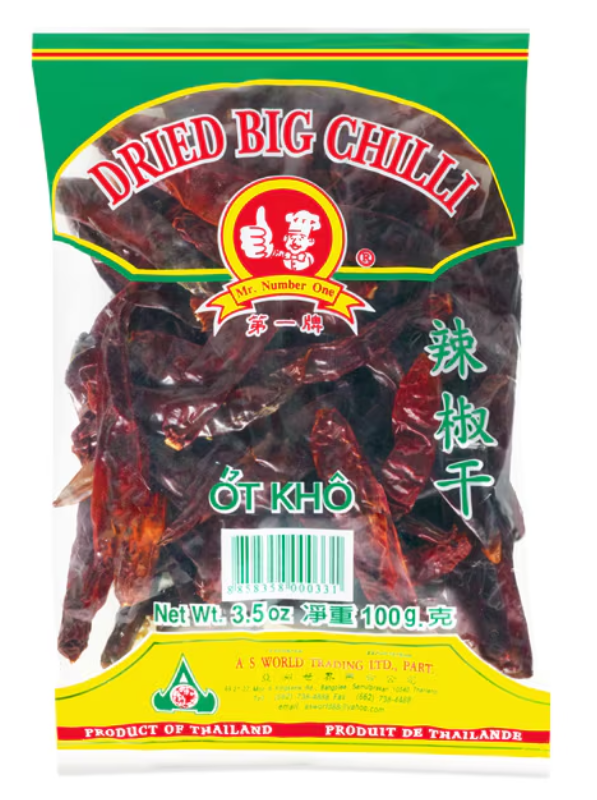 No.1 Big Chili (without stem) 100g