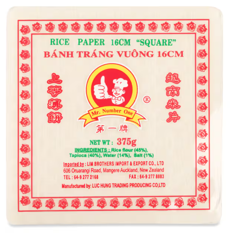 No. 1 Rice paper Square 375g - 2 Sizes