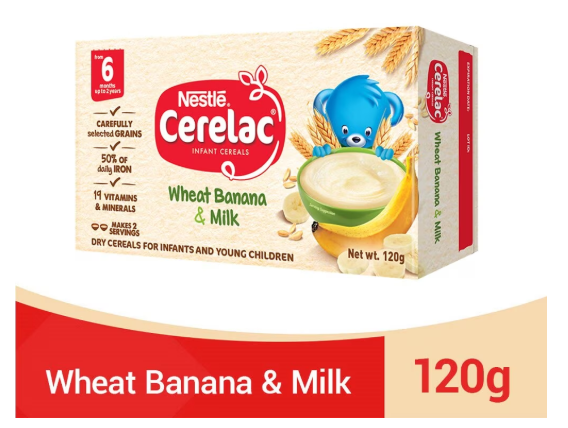 Nestle Cerelac Instant Cereals Wheat Banana & Milk 120g