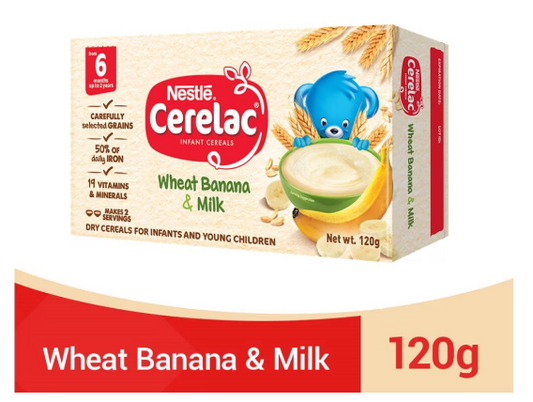 Nestle Cerelac Instant Cereals Wheat Banana & Milk 120g
