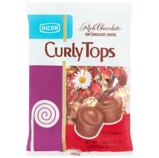 Ricoa Curly Tops Milk Chocolate 150g