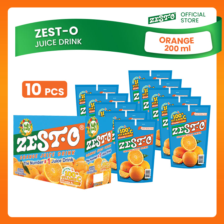 Zest-o Juice Drinks 200ml x 10PCS - ORANGE