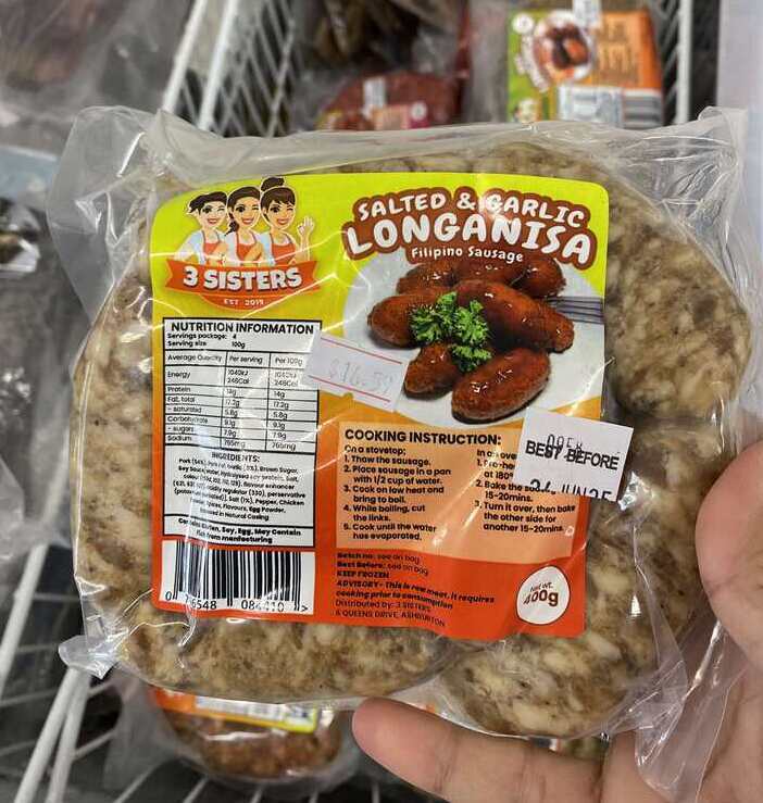 3 Sisters Longanisa SALTED & GARLIC 400g
